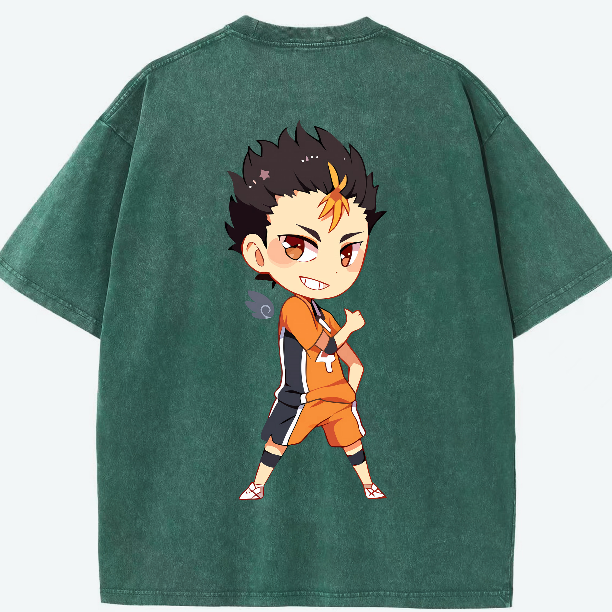（画像用） ハイキュー!! Haikyu!! 綿100% ヴィンテージ風 半袖Tシャツ（背面プリント）